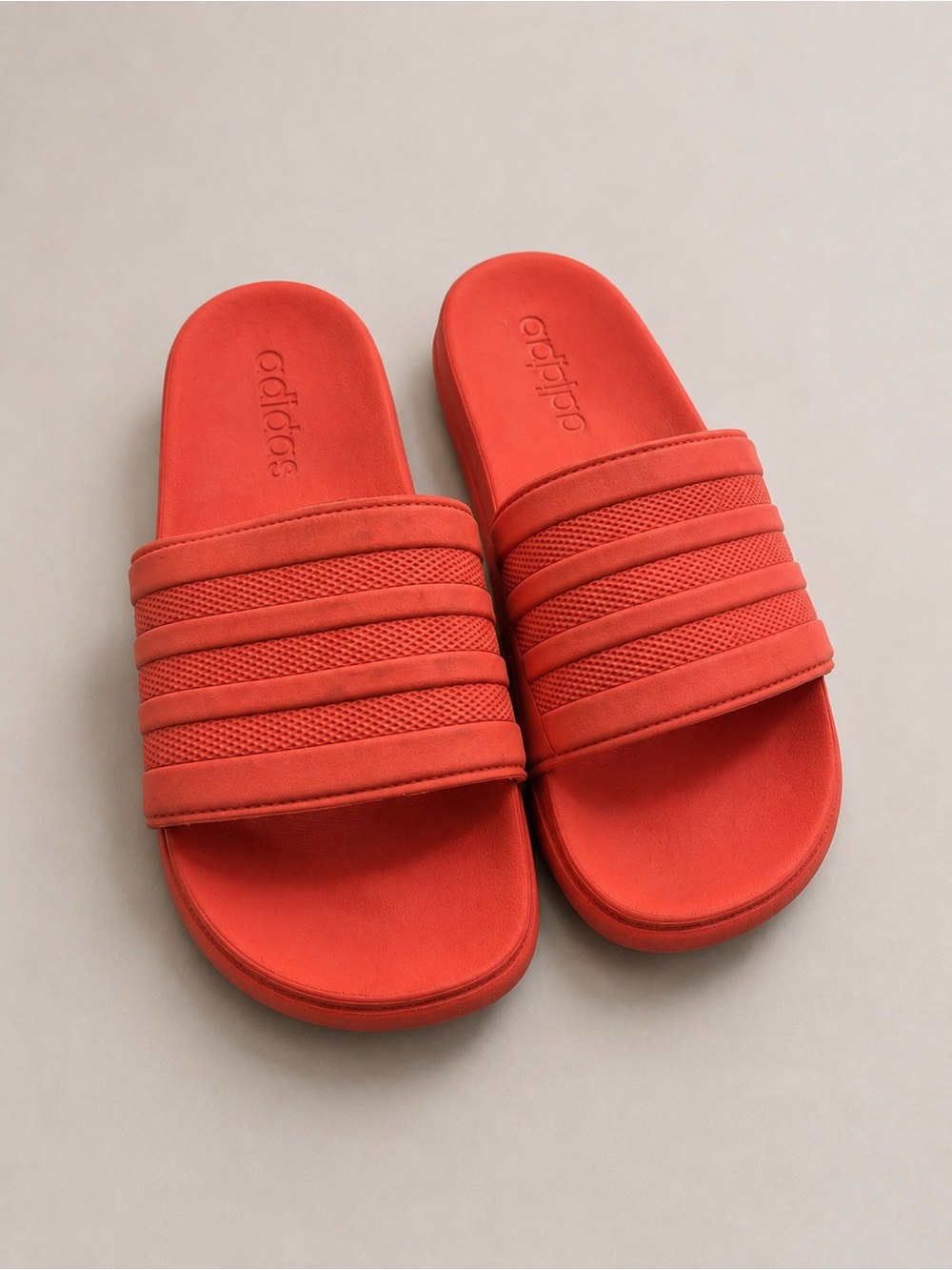 adidas Coral Orange Slide Sandals